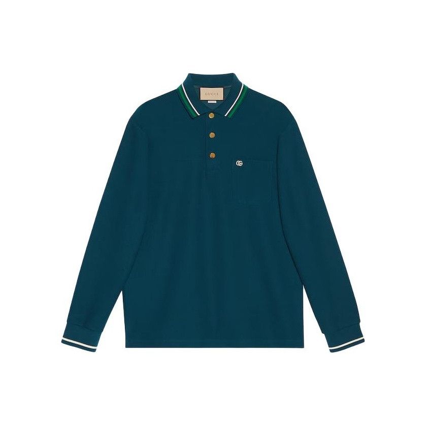 Gucci Gucci Logo Embroidery Stripe Trim Polo Size L Size US L / EU 52-54 / 3 - 2 Thumbnail