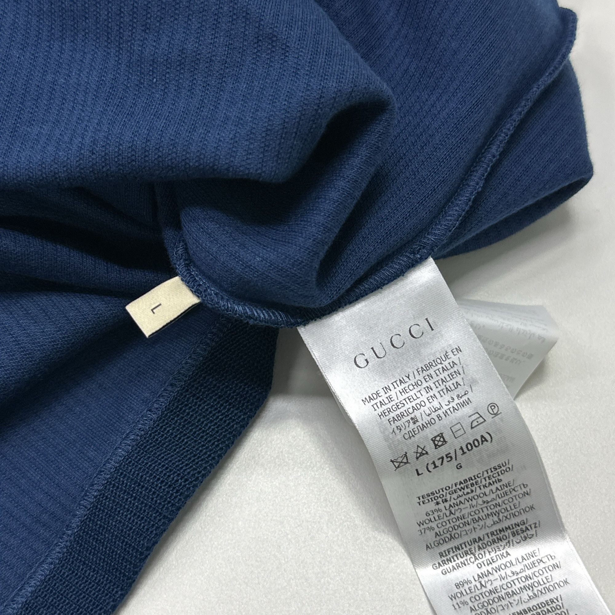 Gucci Gucci Logo Embroidery Stripe Trim Polo Size L Size US L / EU 52-54 / 3 - 3 Thumbnail