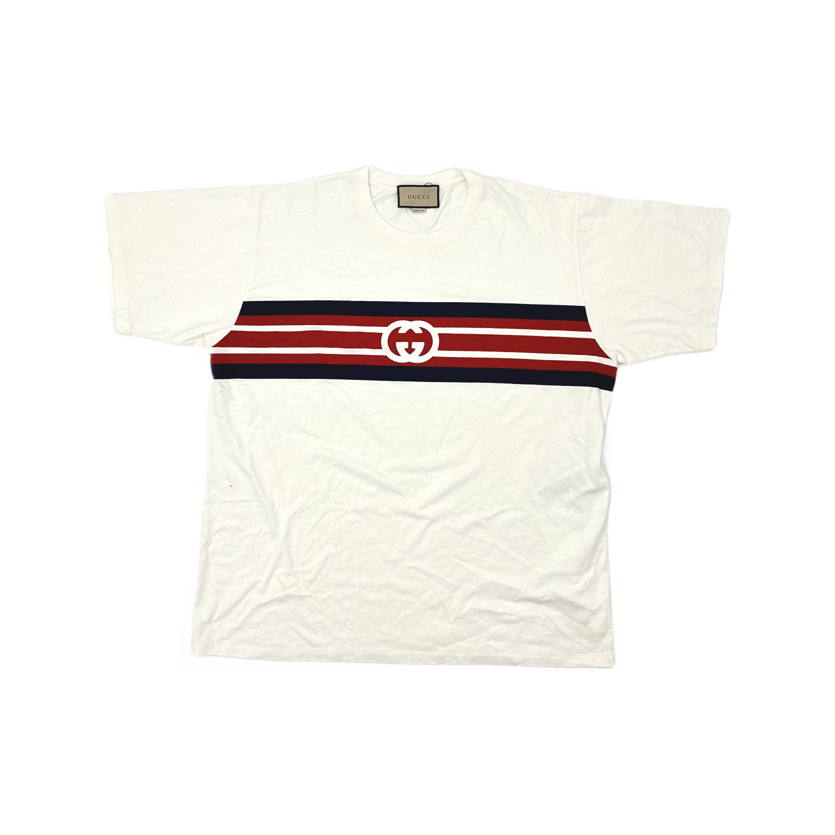 Gucci Gucci Stripe Interlocking G Logo T-Shirt XXXL Size US XXL / EU 58 / 5 - 2 Thumbnail