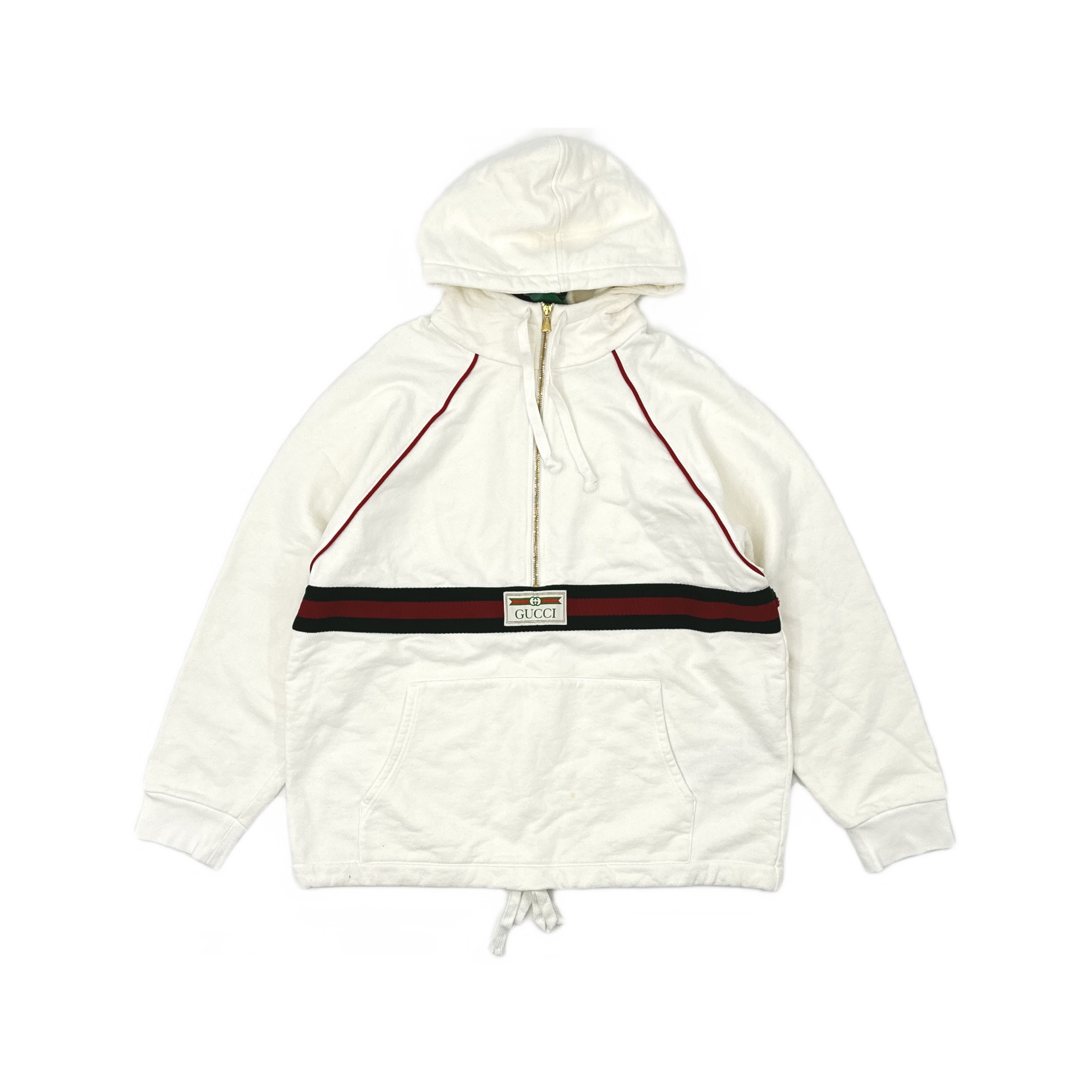 Gucci Gucci Web Stripe Half Zip Hoodie Size M Size US M / EU 48-50 / 2 - 2 Thumbnail