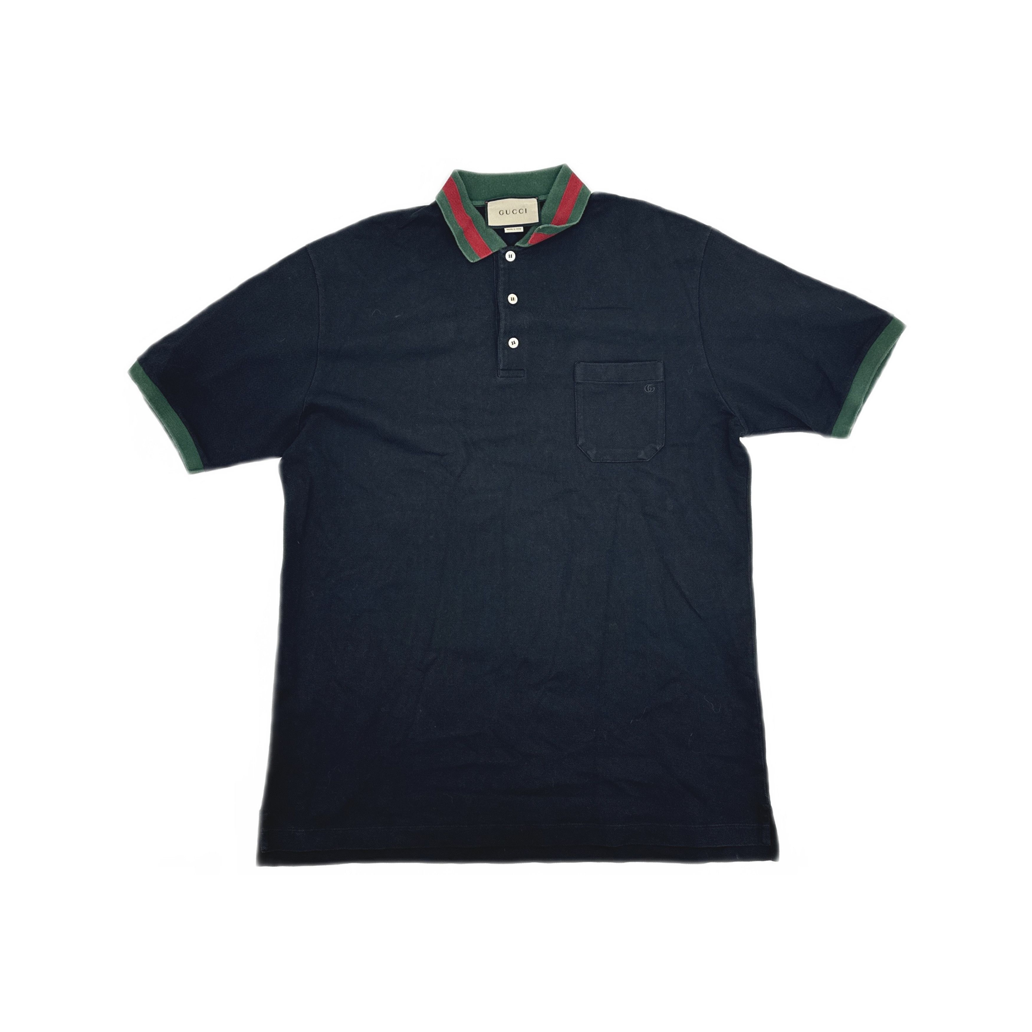 Gucci Gucci Web Stripe Collar Polo Shirt Size XXL Size US XXL / EU 58 / 5 - 2 Thumbnail