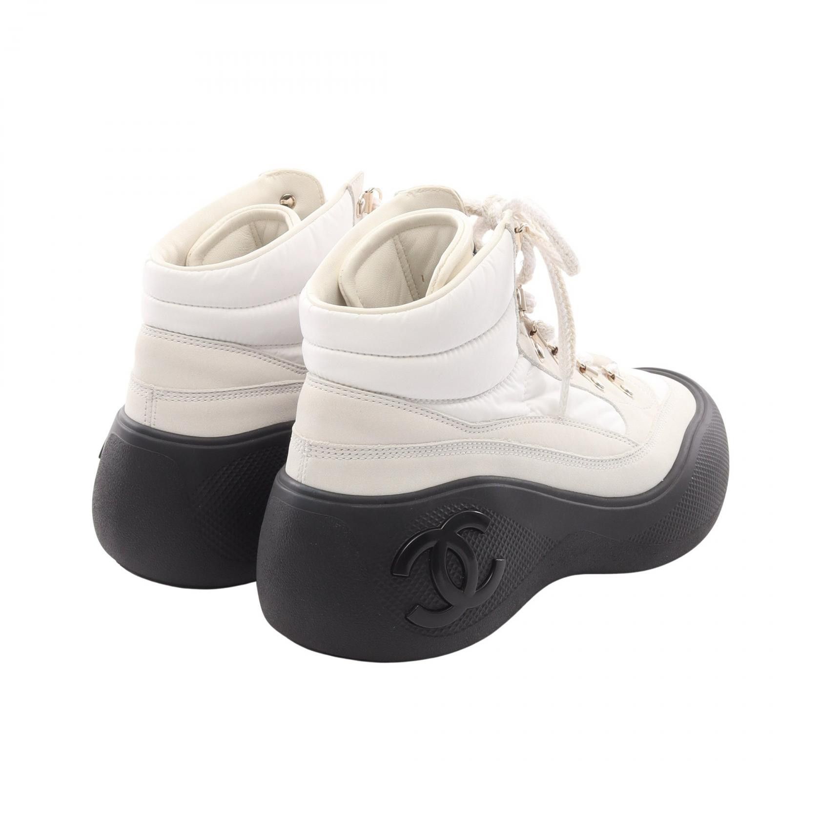 Chanel Chanel Chanel Coco Mark Leather Nylon Sneakers Leather Shoes DUTY FREE for USA Size ONE SIZE - 2 Thumbnail