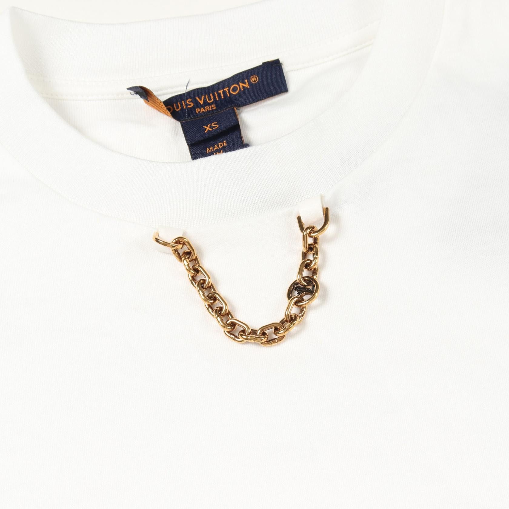 Louis Vuitton Louis Vuitton Louis Vuitton Chain Detail Cotton T Shirt Textile T-Shirts DUTY FREE for USA Size ONE SIZE - 5 Thumbnail