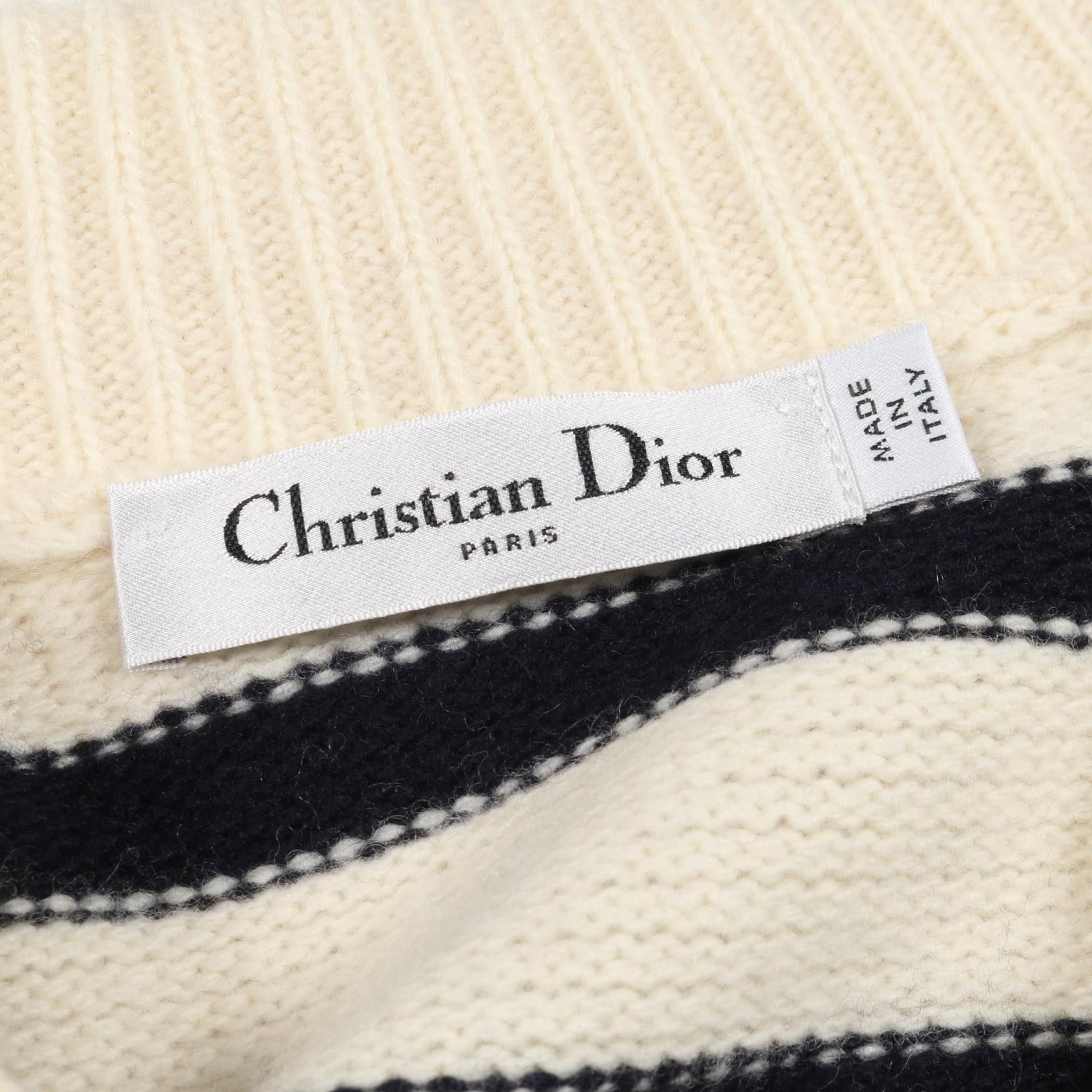 Dior Dior Dior DIOR MARINIERE Wool Cashmere Cardigan Textile Tops DUTY FREE for USA Size ONE SIZE - 3 Thumbnail