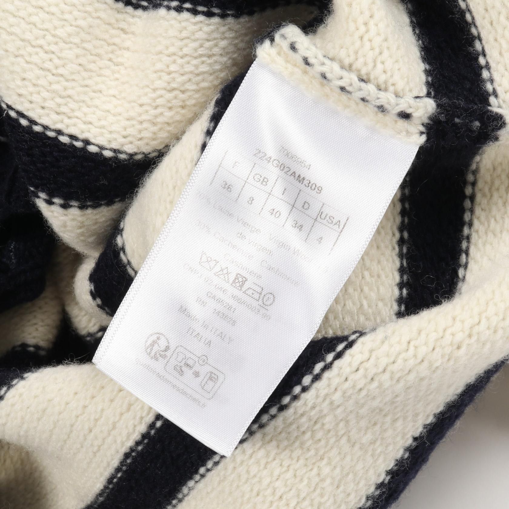 Dior Dior Dior DIOR MARINIERE Wool Cashmere Cardigan Textile Tops DUTY FREE for USA Size ONE SIZE - 7 Thumbnail