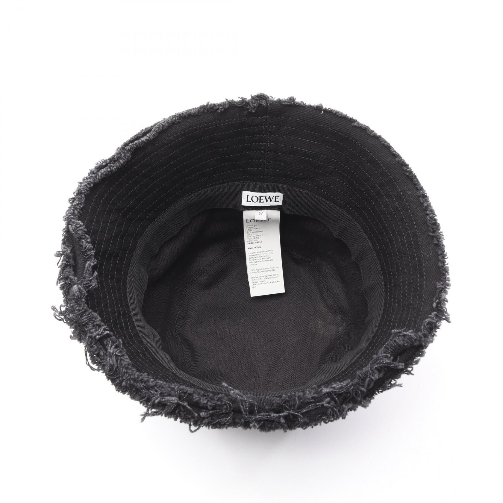 Loewe Loewe Loewe FRAYED BUCKET HAT denim hat Textile Hats DUTY FREE for USA Size ONE SIZE - 3 Thumbnail