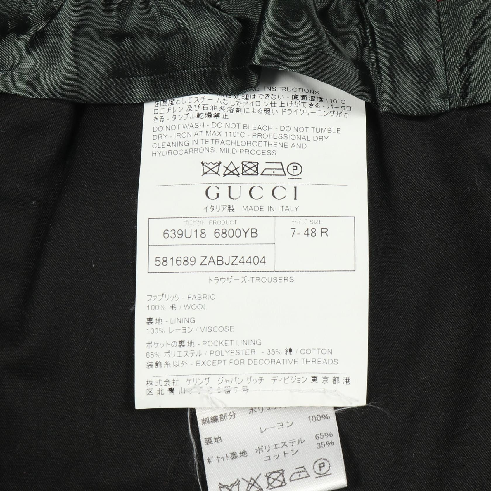 Gucci Gucci Gucci Embroidery Wool Pants Textile Pants DUTY FREE for USA Size ONE SIZE - 4 Thumbnail