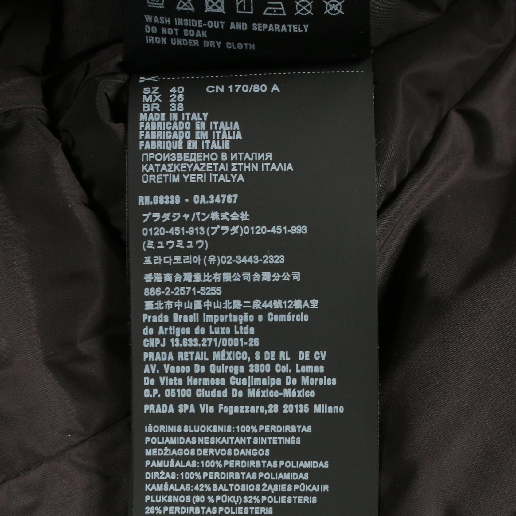 Prada Prada Prada Re-Nylon Down Jacket Textile Outerwear DUTY FREE for USA Size ONE SIZE - 5 Thumbnail