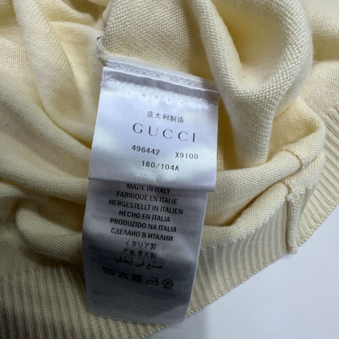 Gucci Gucci Bee Embroidery V-Neck Wool Sweater XL Size US XL / EU 56 / 4 - 4 Thumbnail