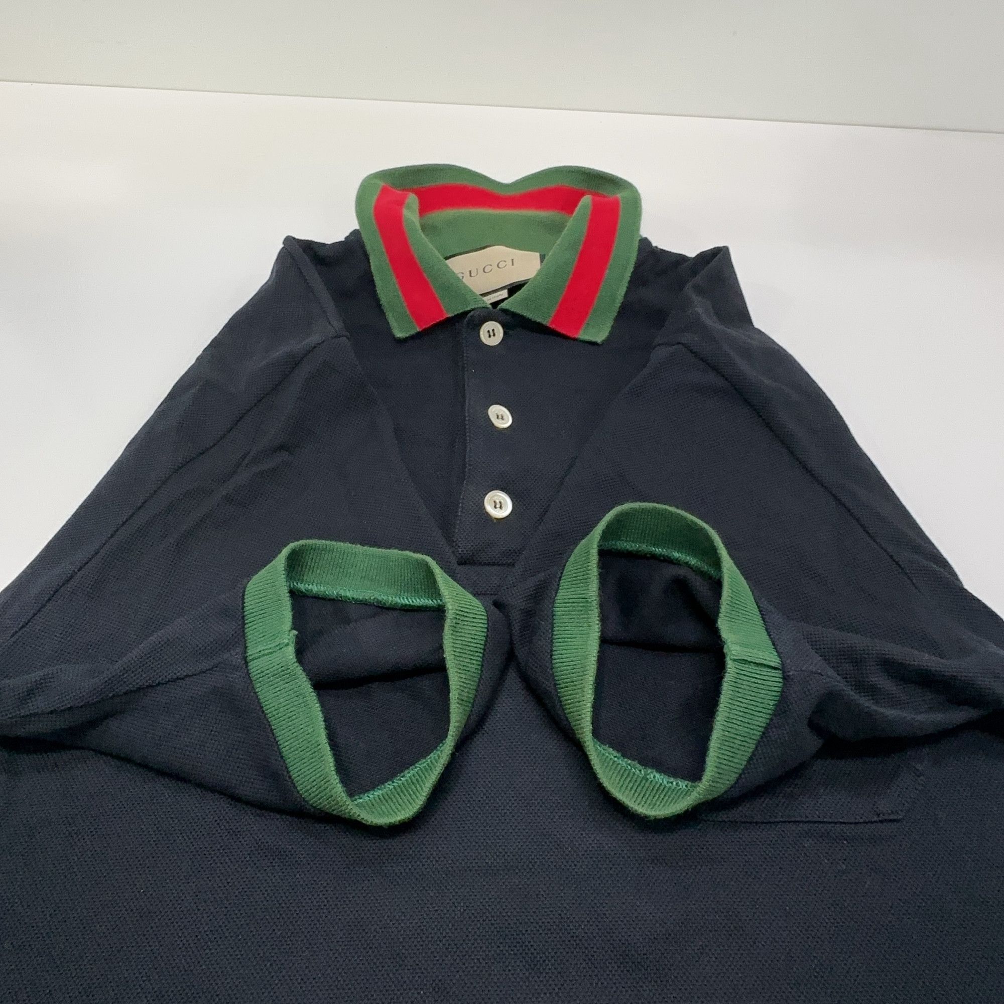 Gucci Gucci Web Stripe Collar Polo Shirt XS Size US XS / EU 42 / 0 - 9 Thumbnail