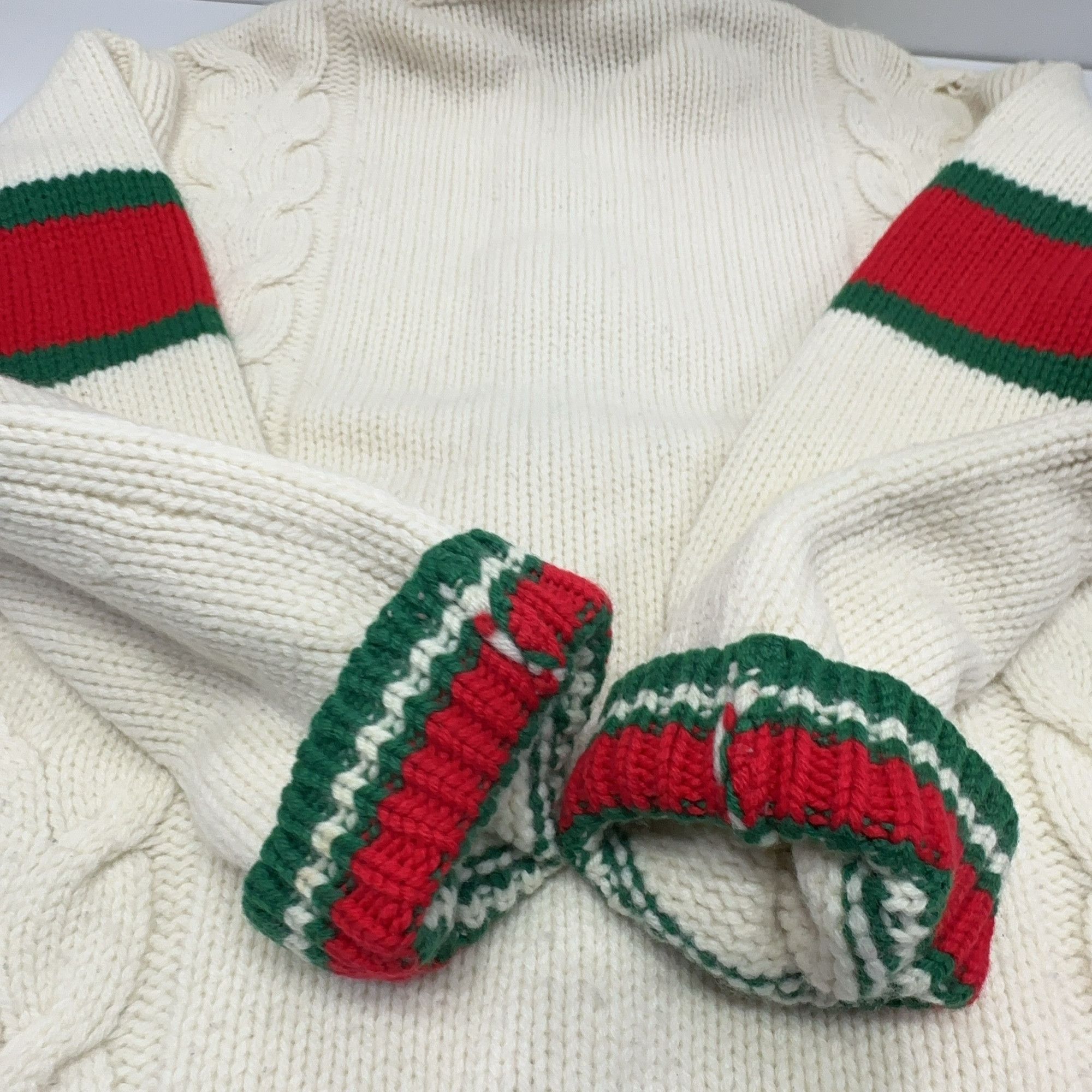 Gucci Gucci Cable Knit Web Stripe Zip Cardigan Size M Size US M / EU 48-50 / 2 - 13 Thumbnail
