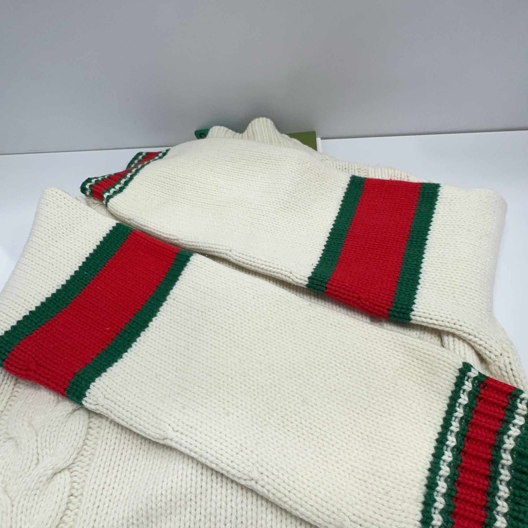 Gucci Gucci Cable Knit Web Stripe Zip Cardigan Size M Size US M / EU 48-50 / 2 - 12 Thumbnail