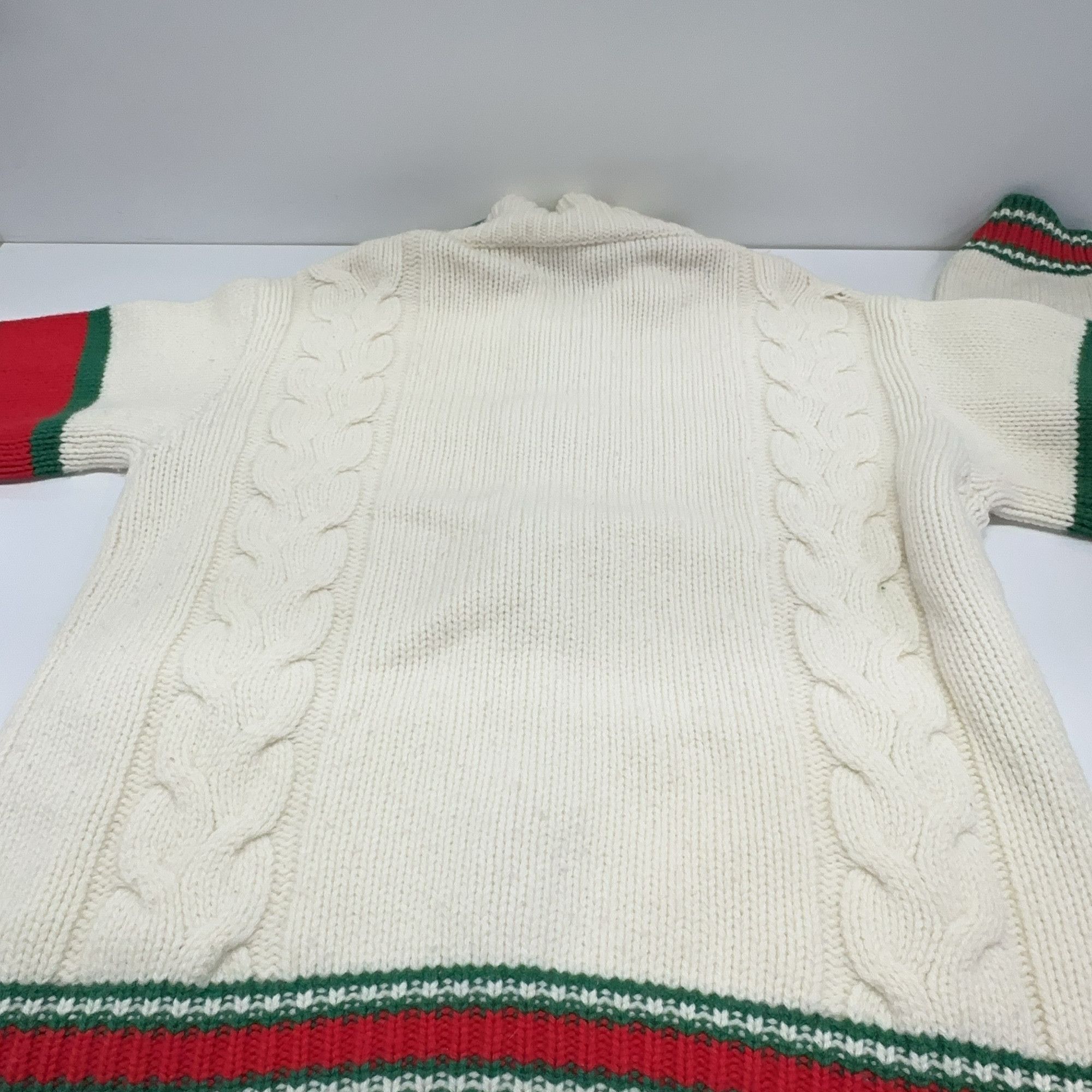 Gucci Gucci Cable Knit Web Stripe Zip Cardigan Size M Size US M / EU 48-50 / 2 - 14 Thumbnail