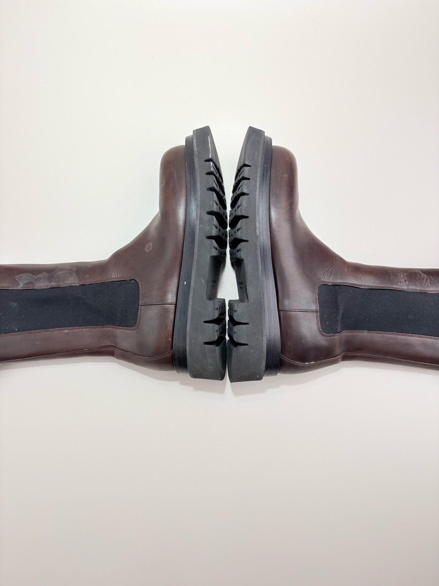 Bottega Veneta Bottega Veneta Brown Leather Lug Boots 39 Size US 6 / EU 39 - 5 Thumbnail