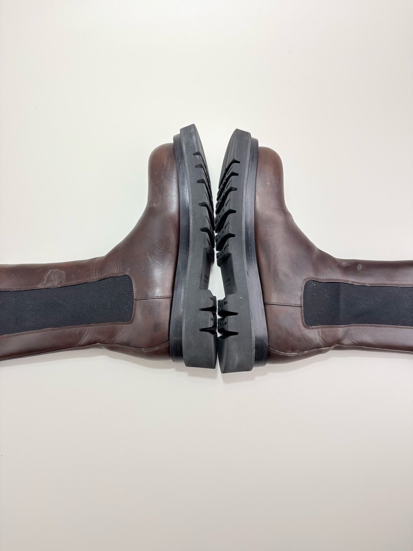 Bottega Veneta Bottega Veneta Brown Leather Lug Boots 39 Size US 6 / EU 39 - 6 Thumbnail