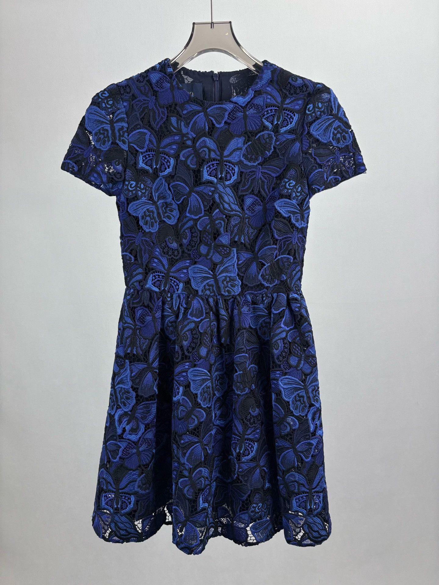 Valentino Valentino Blue Butterfly Lace Mini Dress 40 Size S / US 4 / IT 40 - 2 Thumbnail