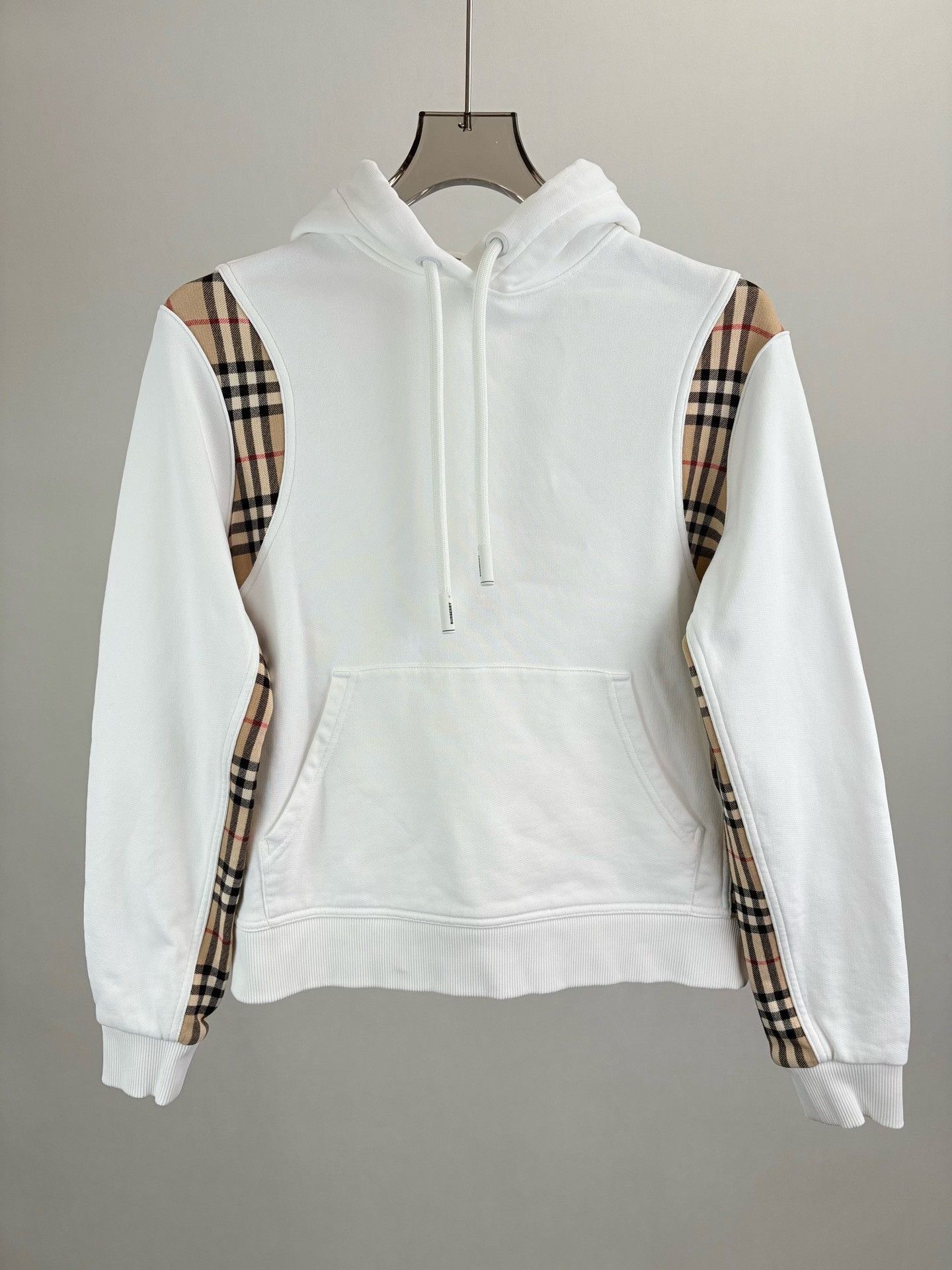 Burberry Burberry Check Panel Hoodie White XS Size US XS / EU 42 / 0 - 2 Thumbnail