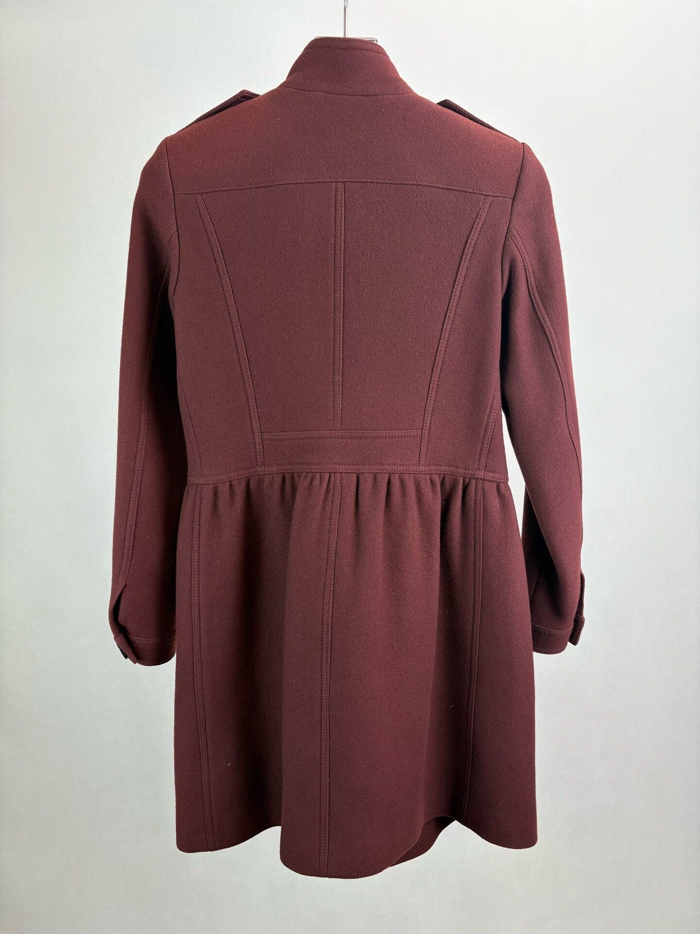 Burberry Burberry Brit Burgundy Wool Cashmere Coat UK 6 Size XS / US 0-2 / IT 36-38 - 3 Thumbnail