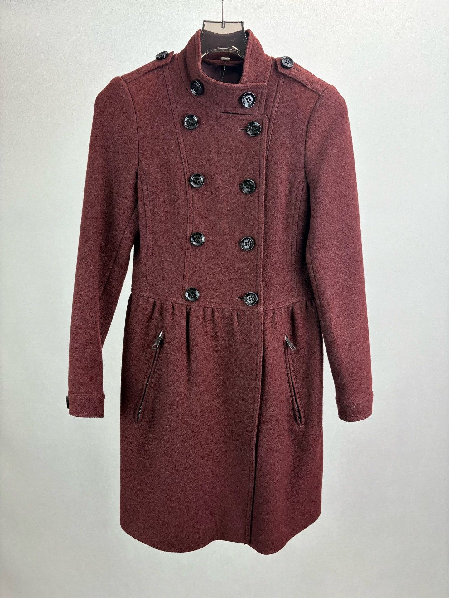 Burberry Burberry Brit Burgundy Wool Cashmere Coat UK 6 Size XS / US 0-2 / IT 36-38 - 2 Thumbnail