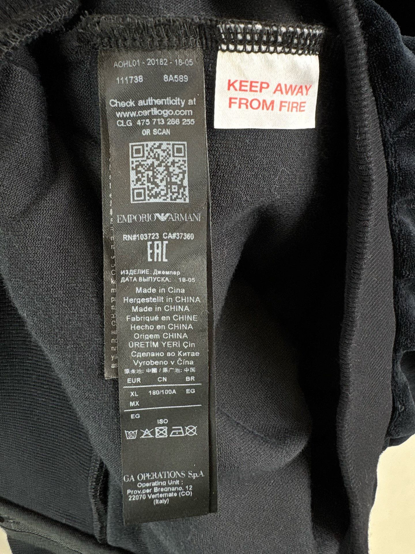 Emporio Armani Emporio Armani Velour Zip Sweatshirt XL Size US XL / EU 56 / 4 - 6 Thumbnail