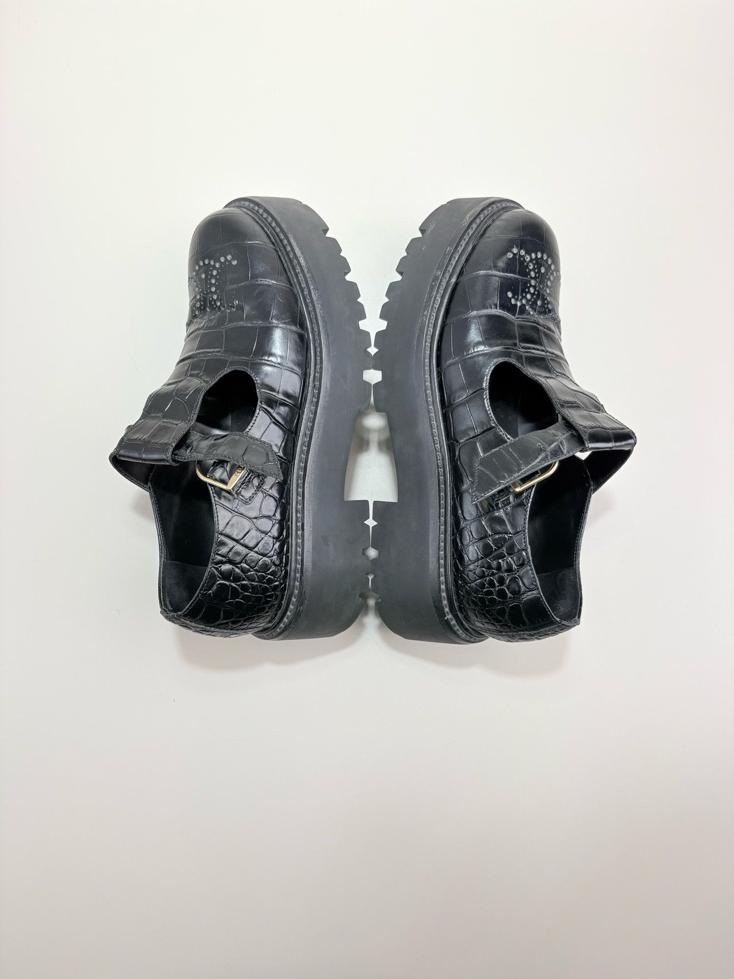 Celine Celine Croc-Embossed Platform Loafers 37.5 Size US 7.5 / IT 37.5 - 6 Thumbnail