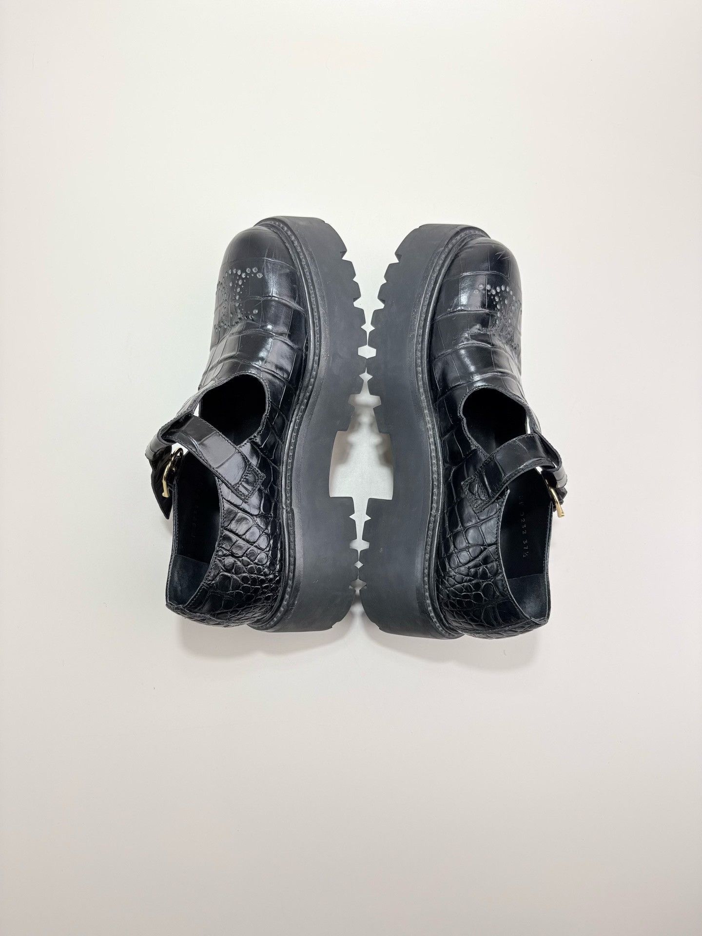 Celine Celine Croc-Embossed Platform Loafers 37.5 Size US 7.5 / IT 37.5 - 5 Thumbnail