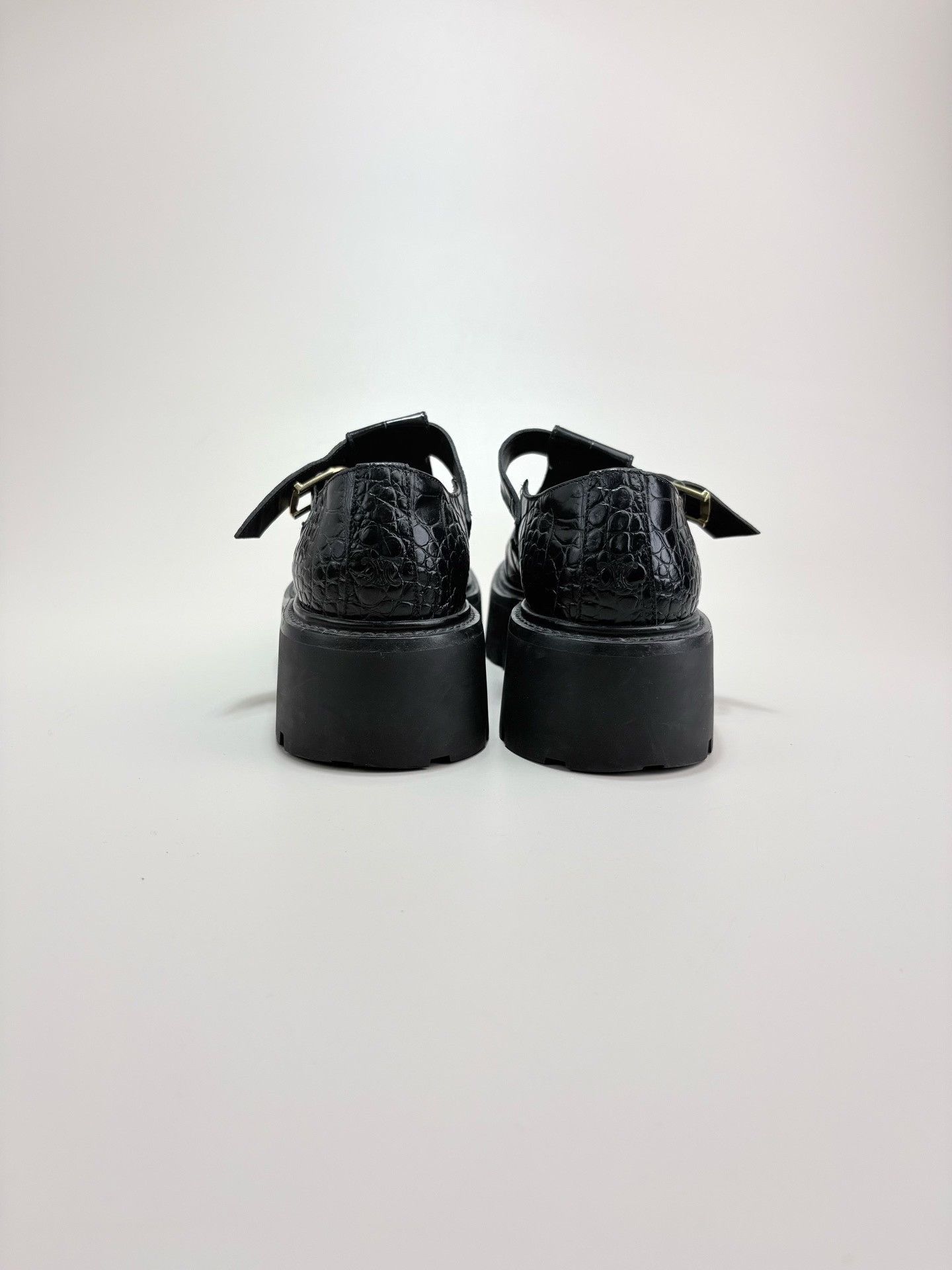 Celine Celine Croc-Embossed Platform Loafers 37.5 Size US 7.5 / IT 37.5 - 4 Thumbnail