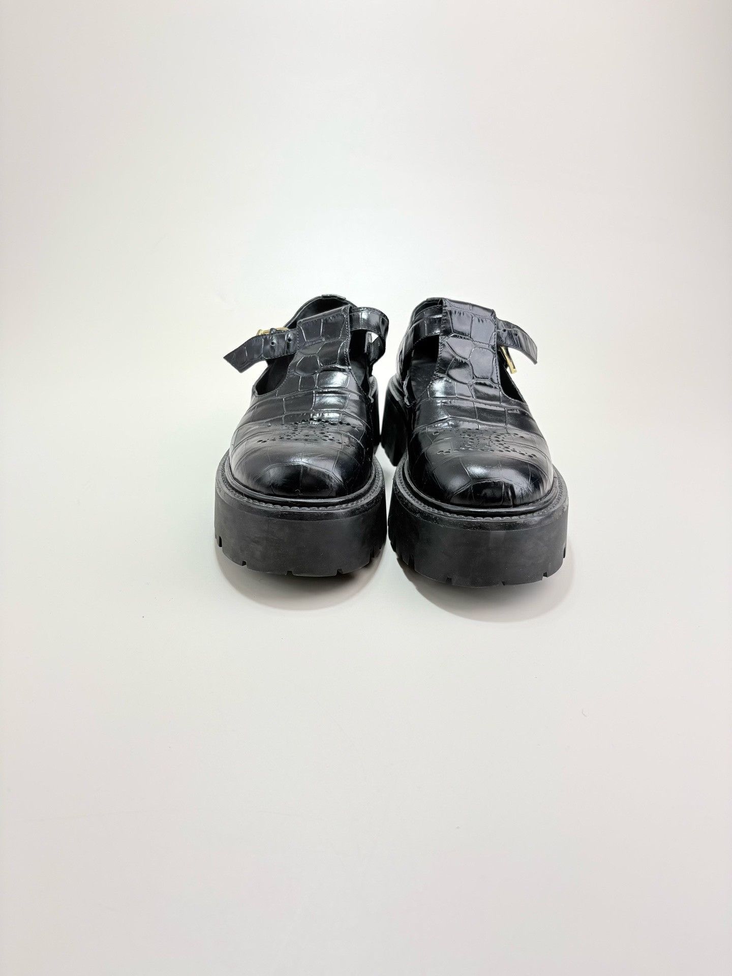 Celine Celine Croc-Embossed Platform Loafers 37.5 Size US 7.5 / IT 37.5 - 3 Thumbnail
