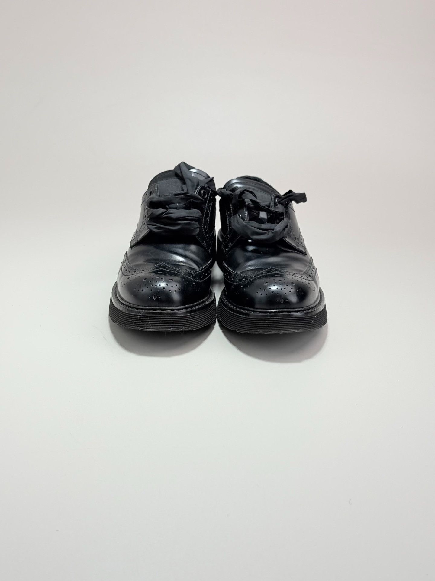 Prada Prada Black Leather Brogue Flats 37.5 Size US 7.5 / IT 37.5 - 3 Thumbnail
