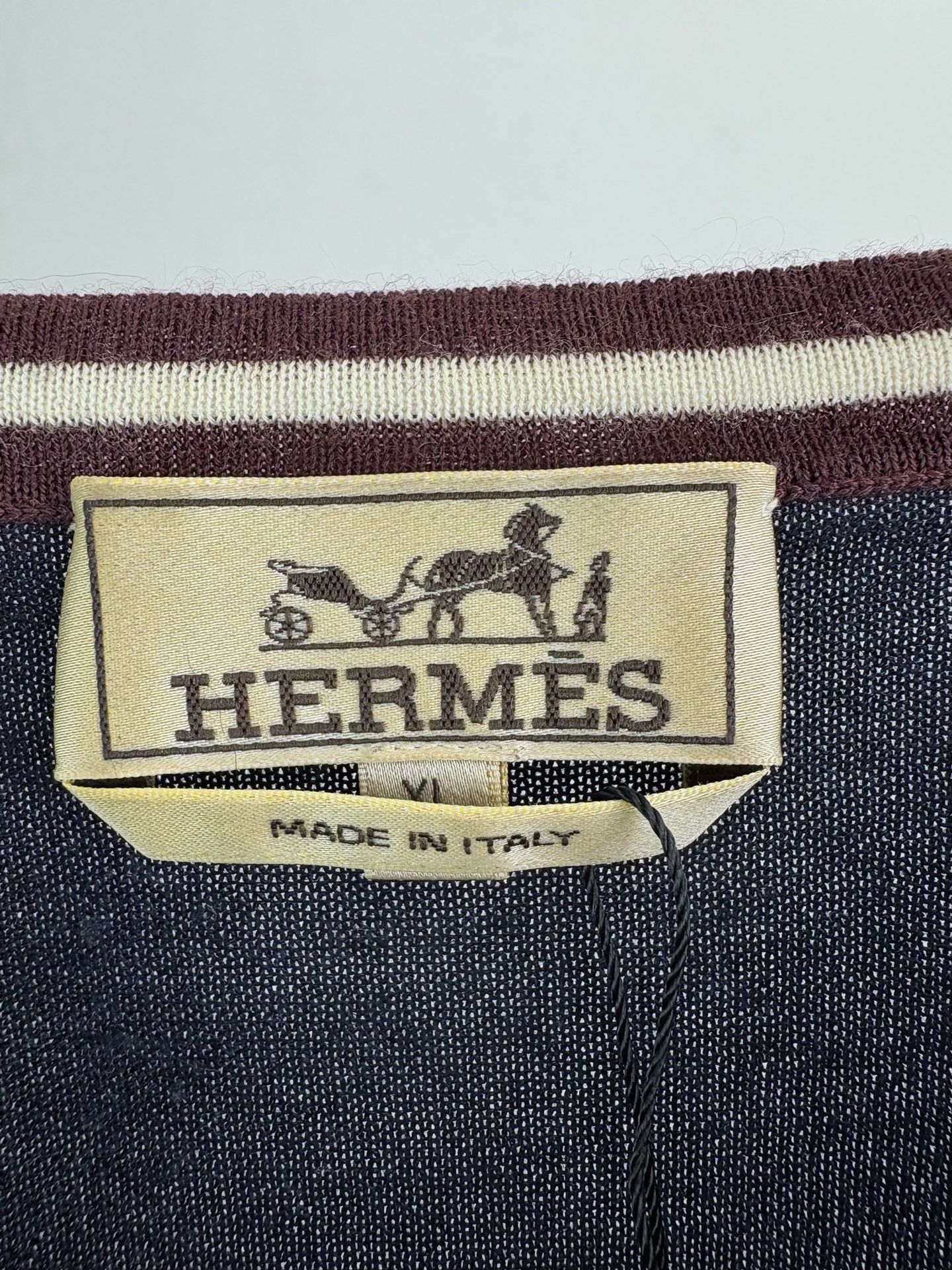 Hermes Hermes Cashmere Silk Striped Trim Sweater XL Size US XL / EU 56 / 4 - 4 Thumbnail