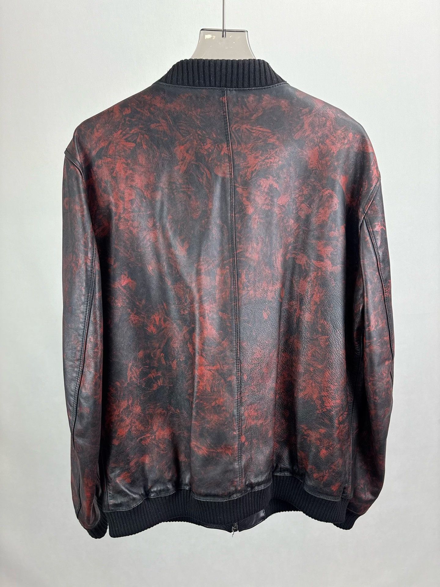 Dolce & Gabbana Dolce & Gabbana Red Marble Calfskin Leather Jacket 56 Size US XL / EU 56 / 4 - 3 Thumbnail