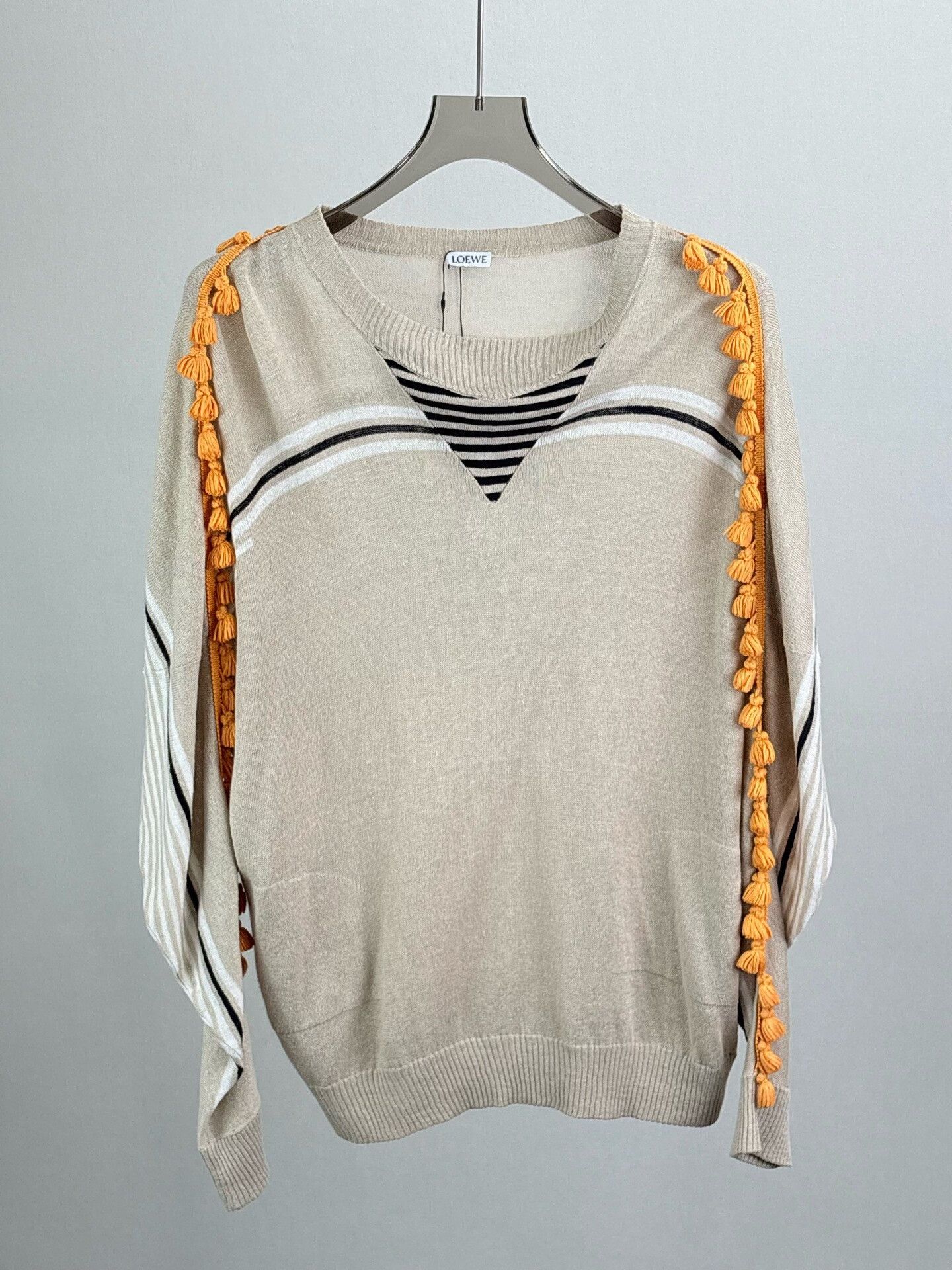 Loewe Loewe Striped Tassel Linen Sweater XS Size XS / US 0-2 / IT 36-38 - 2 Thumbnail