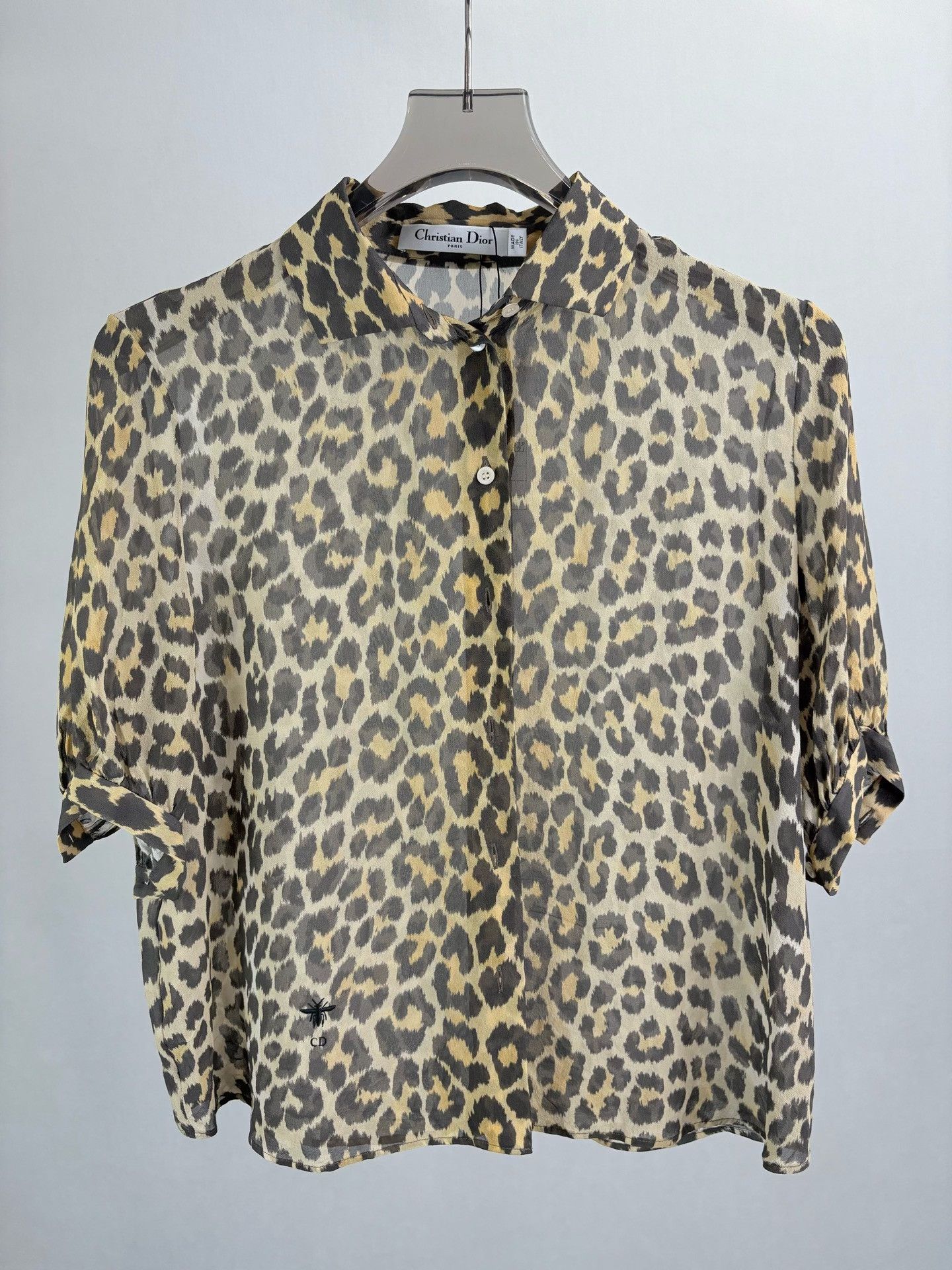 Dior Dior Leopard Print Silk Blouse S Size S / US 4 / IT 40 - 2 Thumbnail