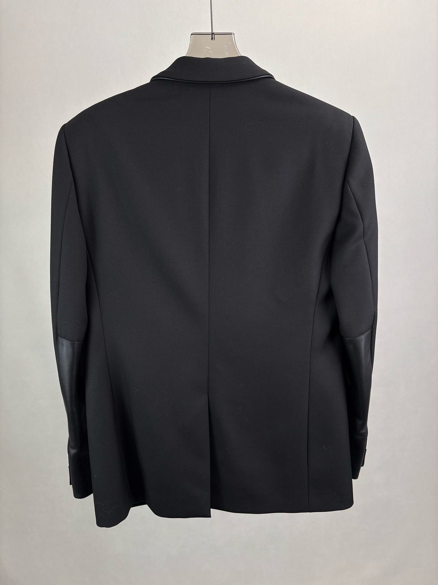 Burberry Burberry Leather Trimmed Wool Blazer Size 40R Size 40R - 3 Thumbnail