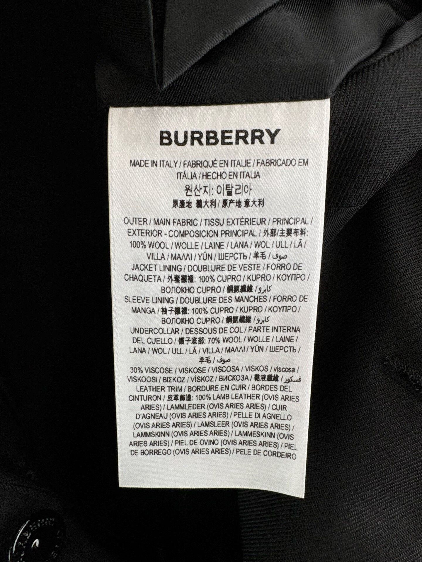 Burberry Burberry Leather Trimmed Wool Blazer Size 40R Size 40R - 6 Thumbnail