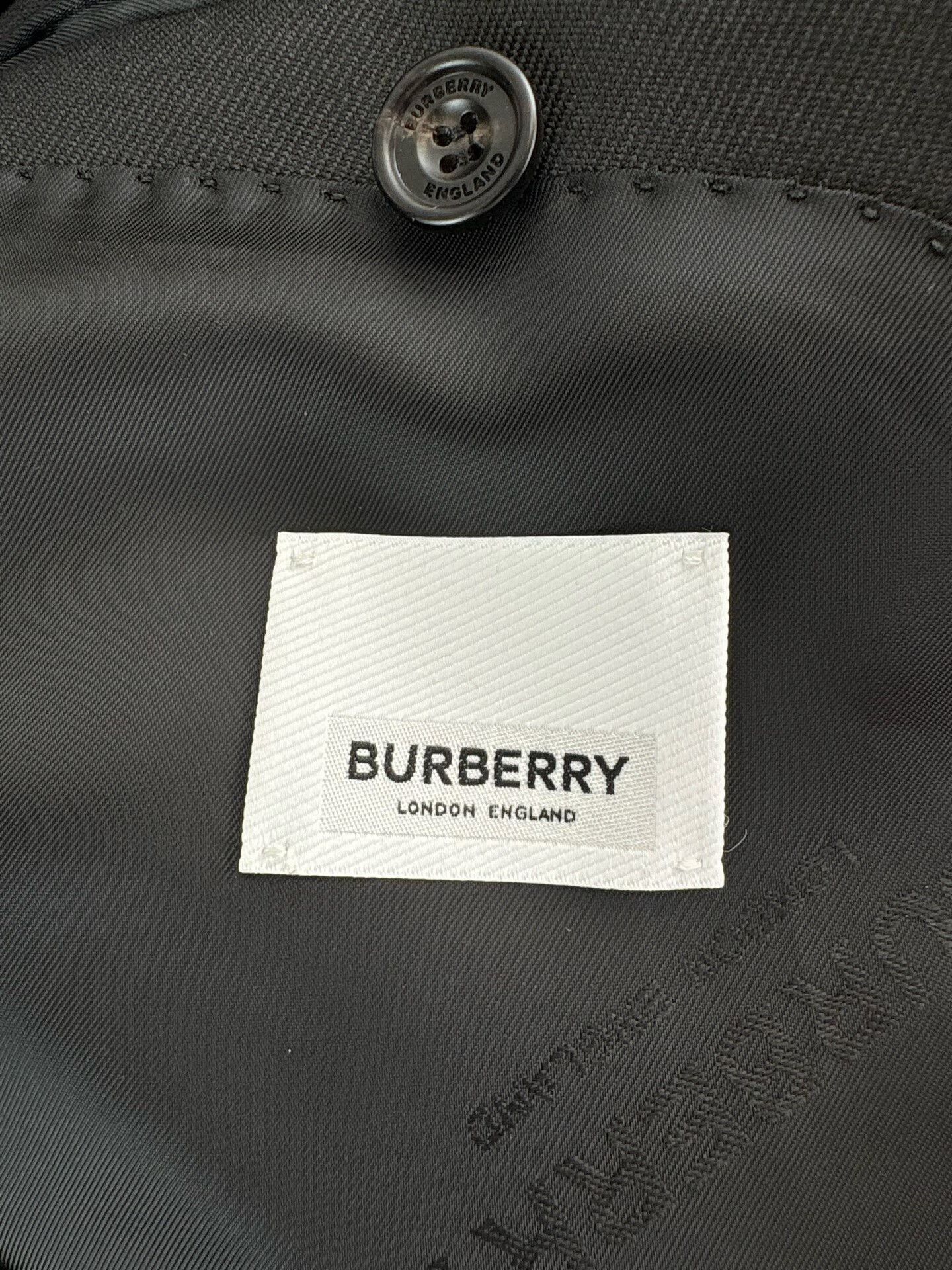 Burberry Burberry Leather Trimmed Wool Blazer Size 40R Size 40R - 5 Thumbnail