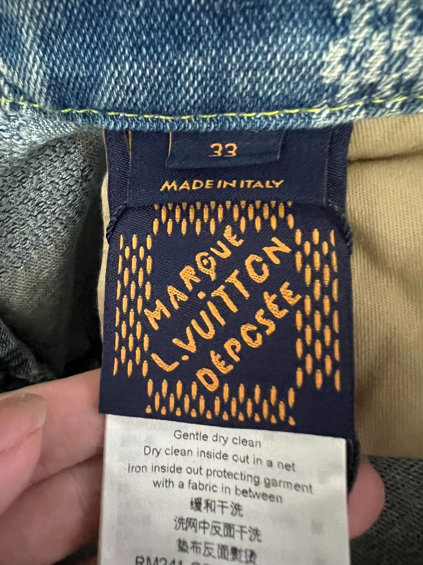 Louis Vuitton Louis Vuitton Damier Pattern Denim Jeans 33 Size US 33 - 5 Thumbnail