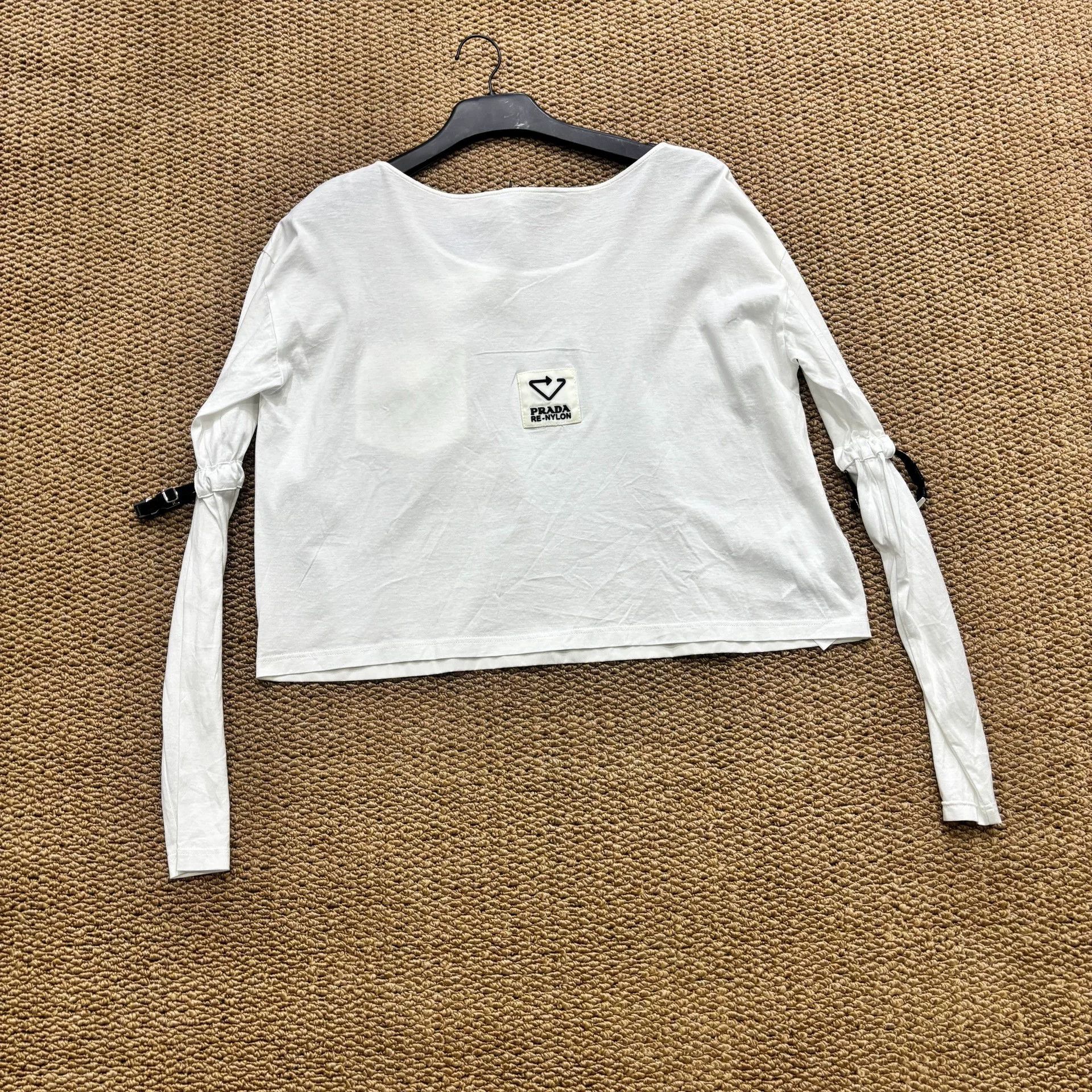 Prada Prada Re-Nylon Triangle Logo Long Sleeve Tee XS Size XS / US 0-2 / IT 36-38 - 2 Thumbnail