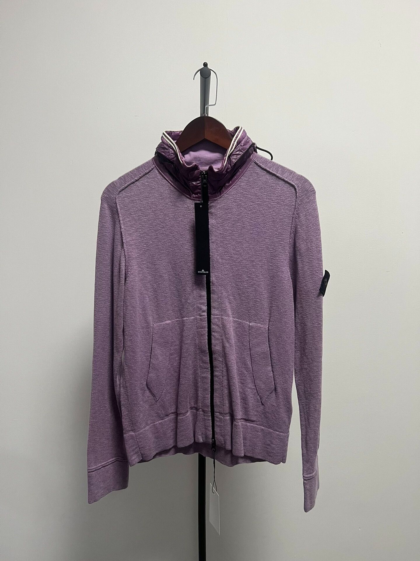 Stone Island Stone Island Nylon Trimmed Zip Hoodie Purple S Size US S / EU 44-46 / 1 - 2 Thumbnail