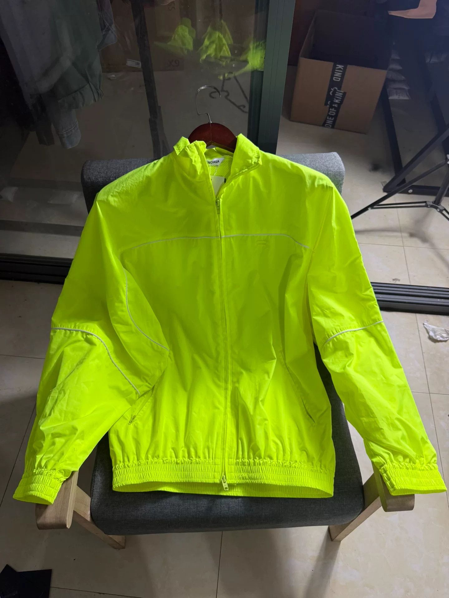 Balenciaga Balenciaga Neon Yellow Zip Track Jacket 34 Size XS / US 0-2 / IT 36-38 - 2 Thumbnail