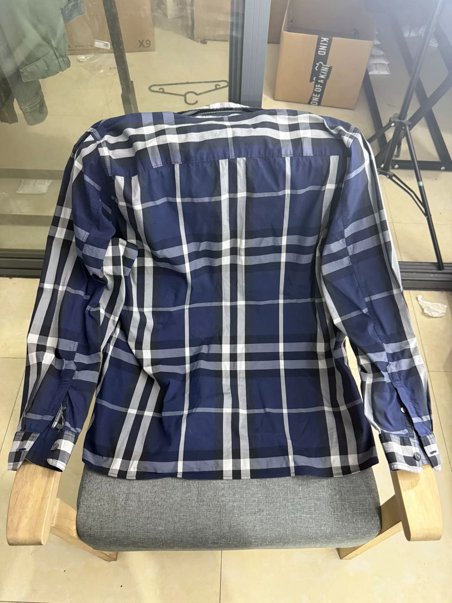 Burberry Burberry Brit Blue Check Button Up Shirt XXL Size US XXL / EU 58 / 5 - 6 Thumbnail