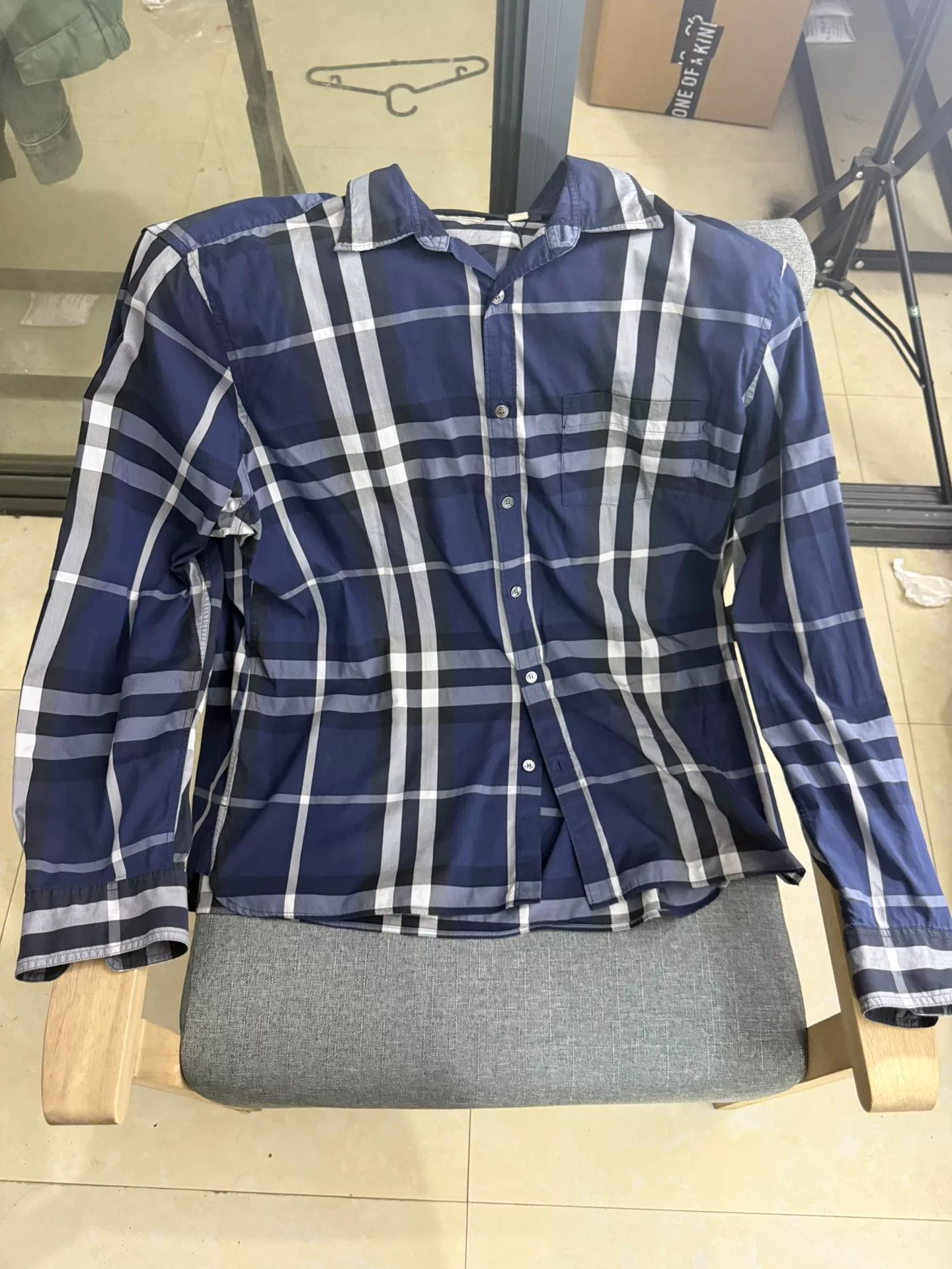 Burberry Burberry Brit Blue Check Button Up Shirt XXL Size US XXL / EU 58 / 5 - 2 Thumbnail