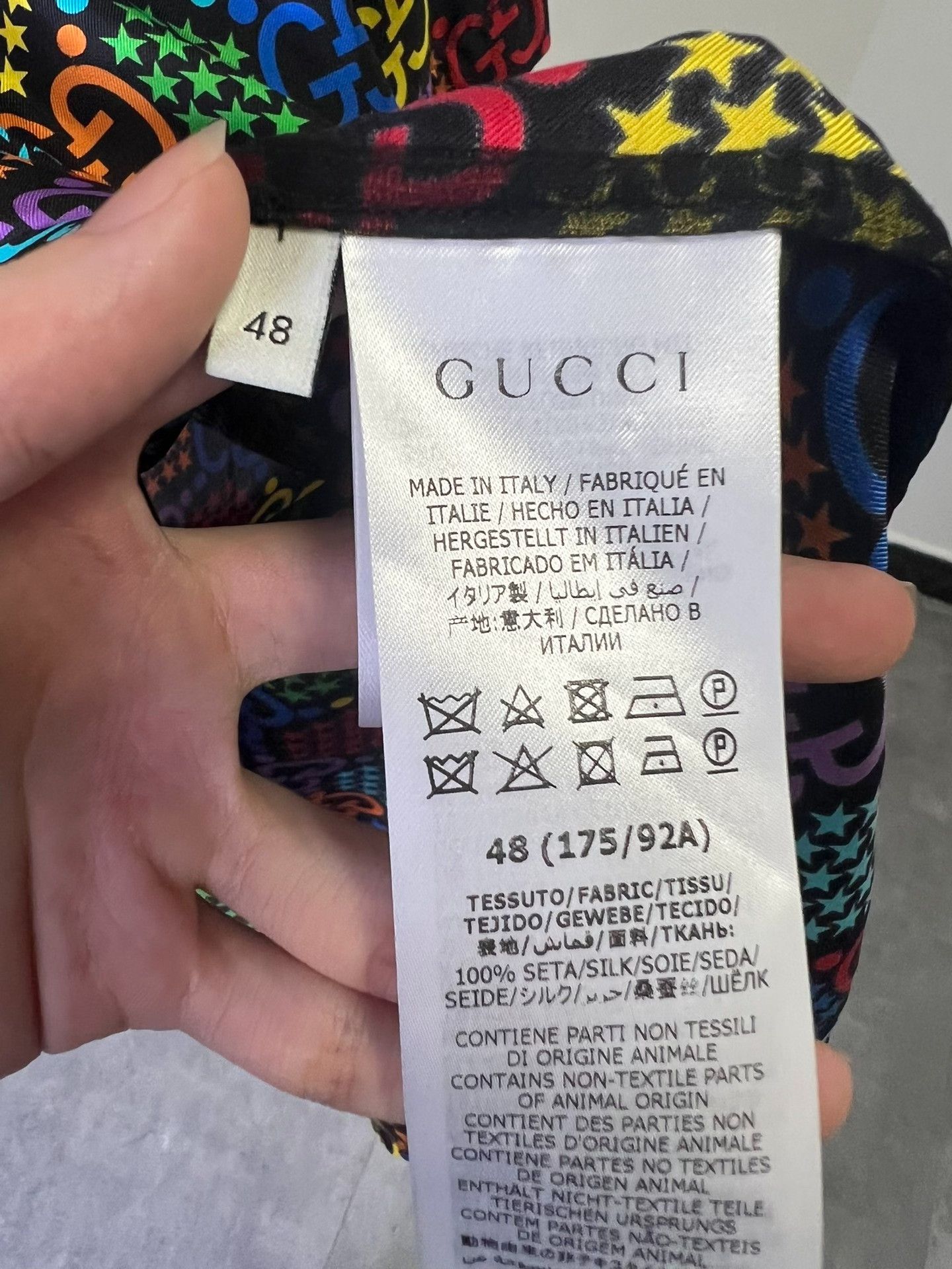 Gucci Gucci Rainbow GG Star Silk Short Sleeve Shirt EU 48 Size US M / EU 48-50 / 2 - 4 Thumbnail