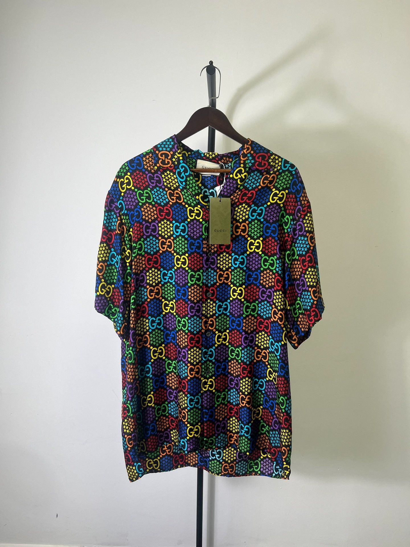 Gucci Gucci Rainbow GG Star Silk Short Sleeve Shirt EU 48 Size US M / EU 48-50 / 2 - 2 Thumbnail