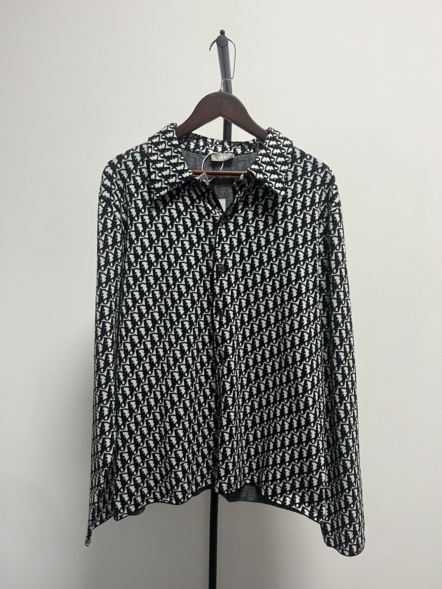Dior Dior Oblique Monogram Jacquard Knit Shirt Size M Size US M / EU 48-50 / 2 - 2 Thumbnail