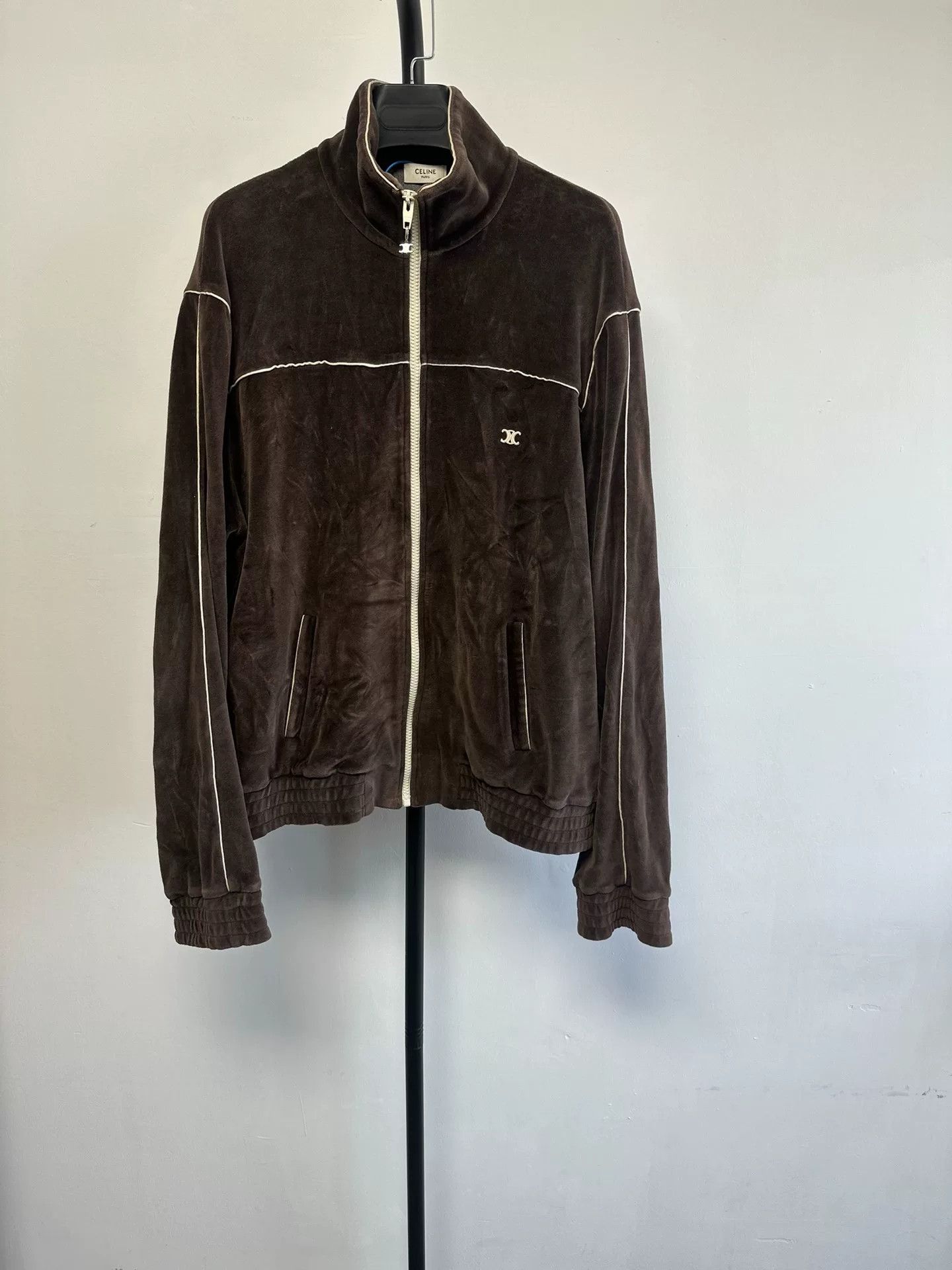 Celine Celine Velour Contrast Piping Zip Jacket XL Size US XL / EU 56 / 4 - 2 Thumbnail