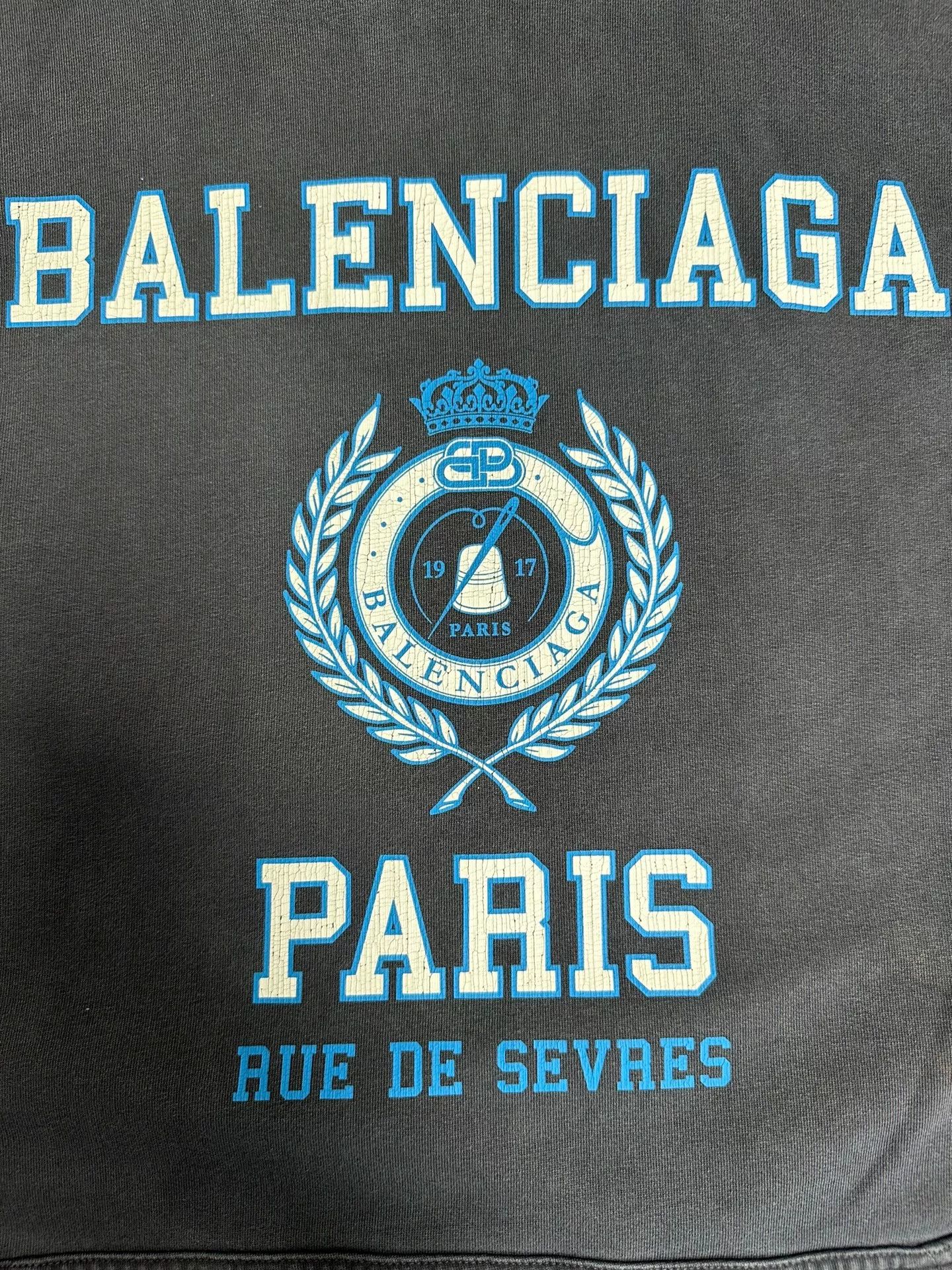 Balenciaga Balenciaga Blue Crest Logo Sleeveless Hoodie Size 1 Size US S / EU 44-46 / 1 - 4 Thumbnail