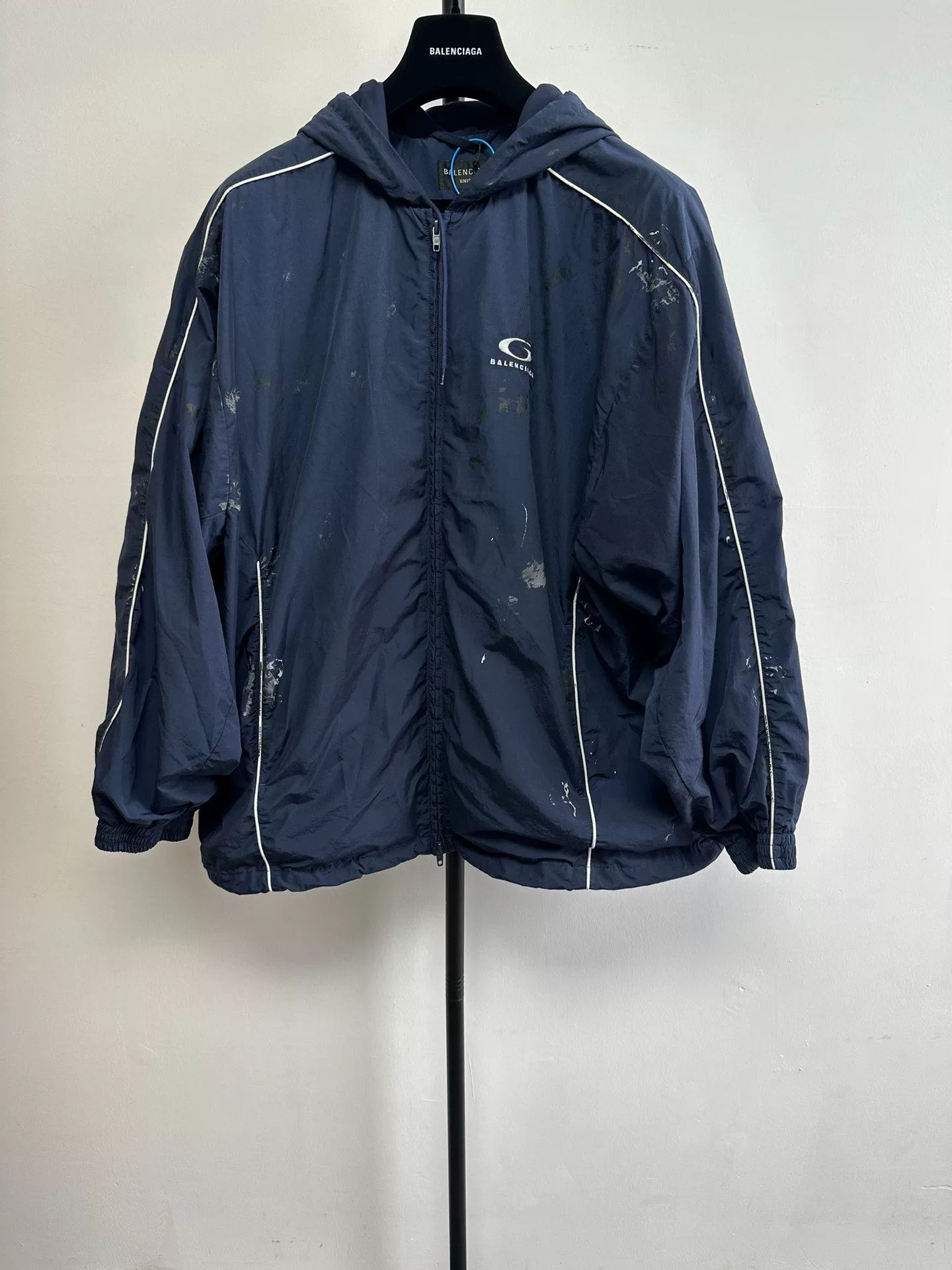 Balenciaga Balenciaga Logo Print Hooded Zip Jacket XS Size US XS / EU 42 / 0 - 2 Thumbnail