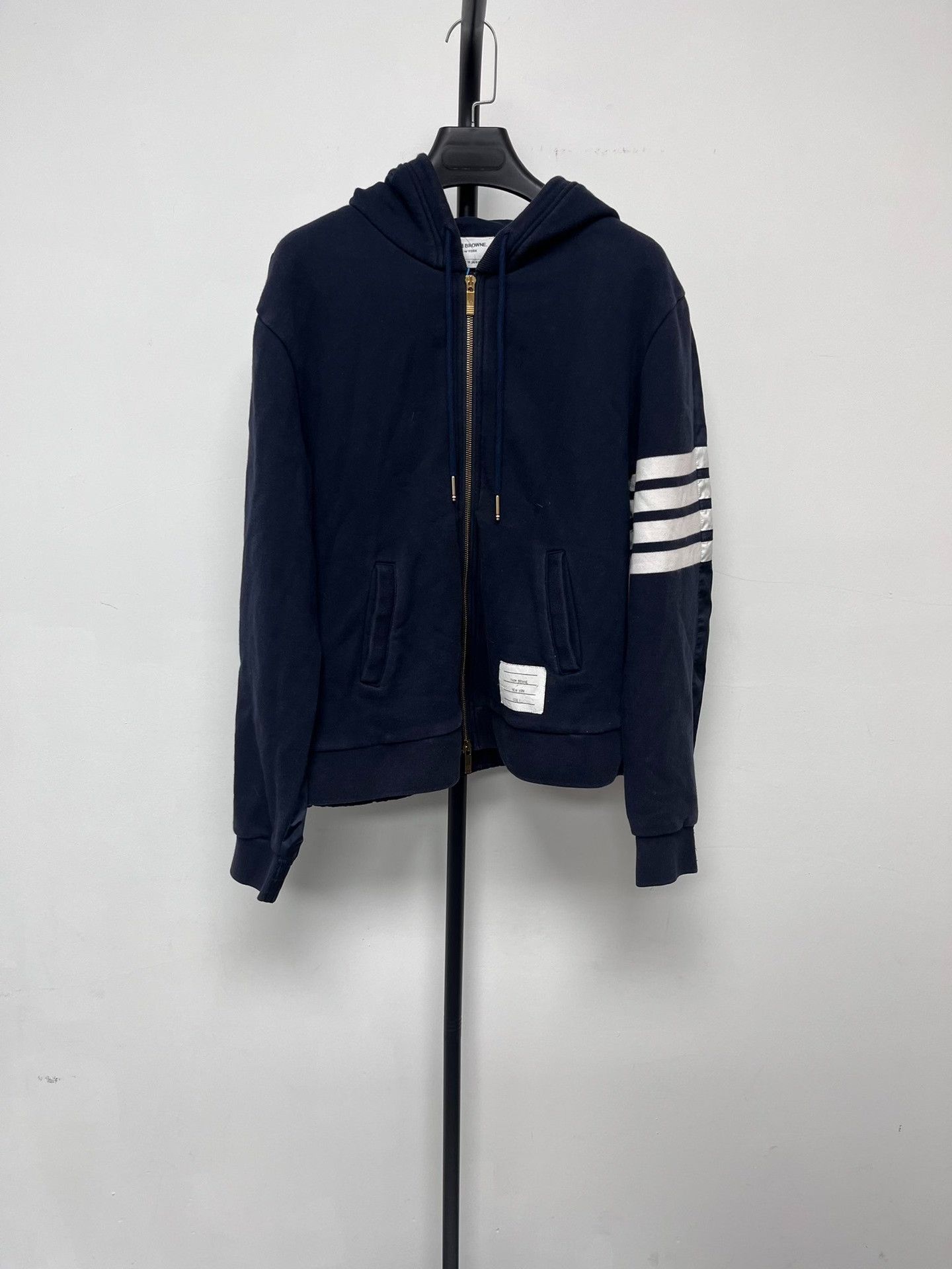 Thom Browne Thom Browne Four-Bar Mixed Media Zip Hoodie Size 1 Size US S / EU 44-46 / 1 - 2 Thumbnail