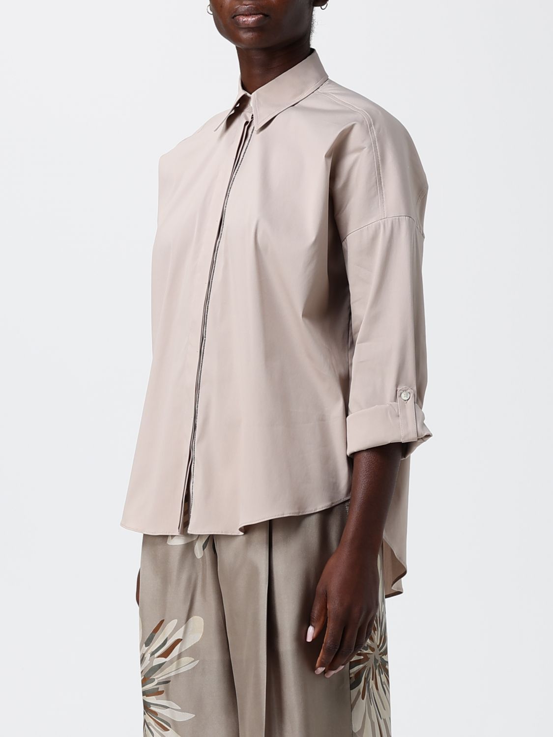Brunello Cucinelli Brunello Cucinelli Shirt Woman Beige Size S / US 4 / IT 40 - 4 Thumbnail
